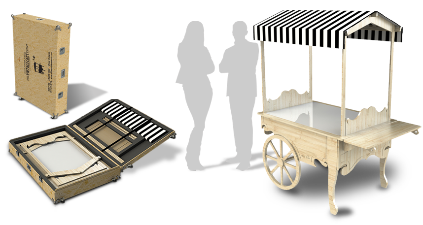 CHARRETTE VINTAGE PLIABLE EN BOIS