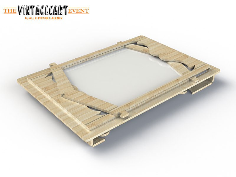 3D images vintage collapsible cart