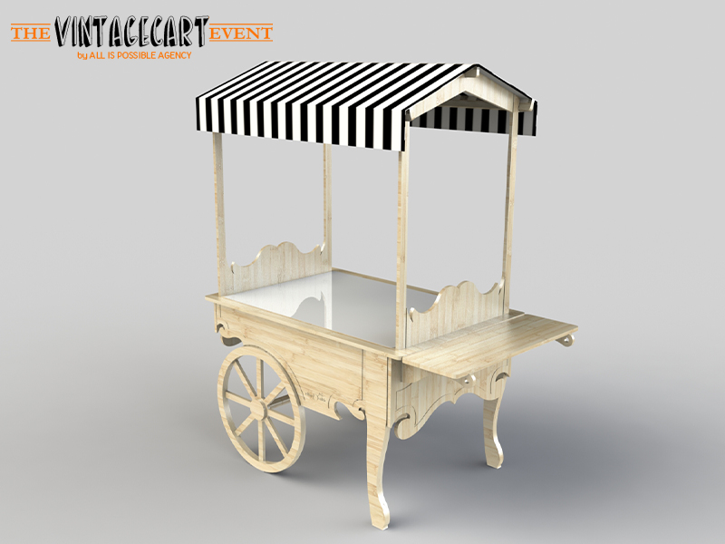 3D images vintage collapsible cart