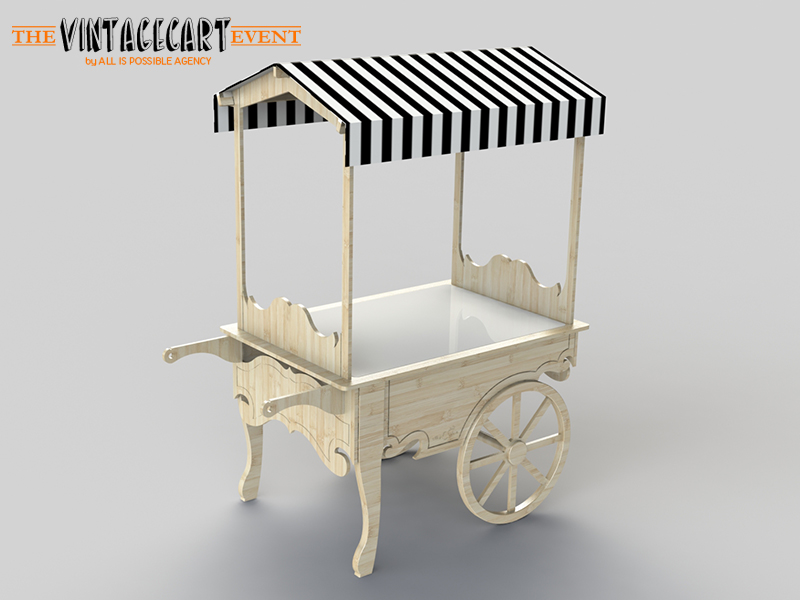 3D images vintage collapsible cart
