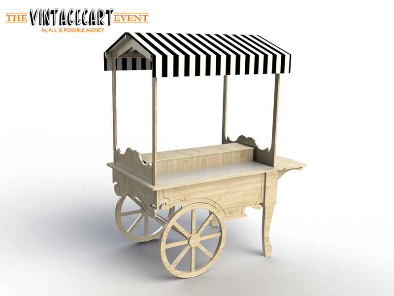 3D images vintage collapsible cart
