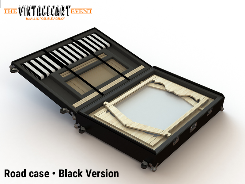 3D images vintage collapsible cart