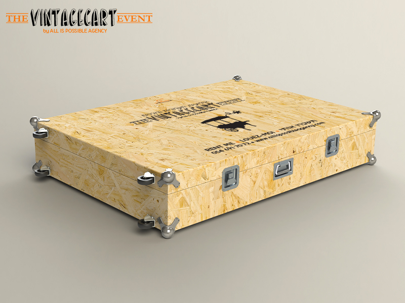 3D images vintage collapsible cart