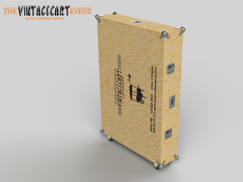 3D images vintage collapsible cart