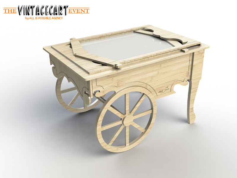 3D images vintage collapsible cart