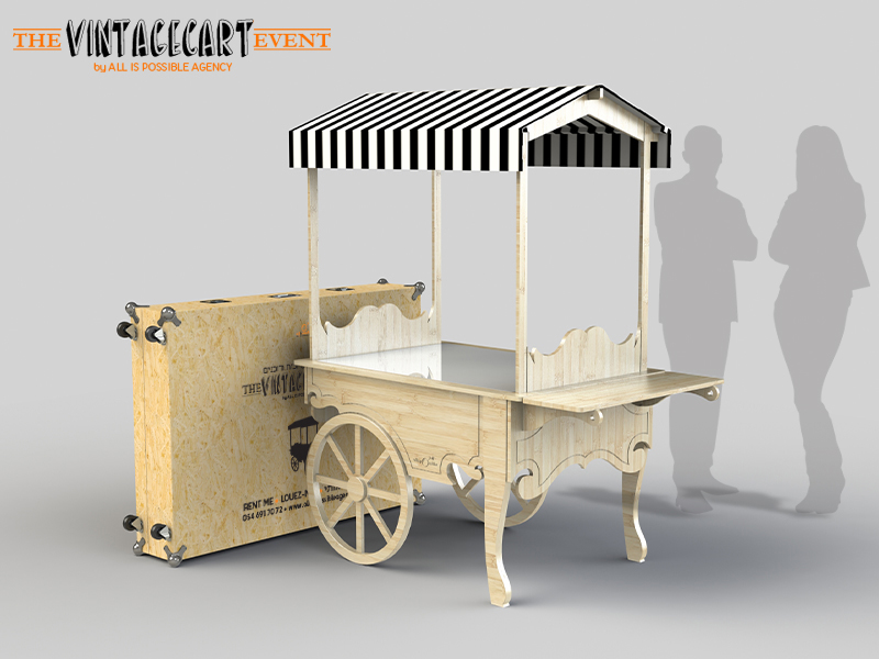 3D images vintage collapsible cart
